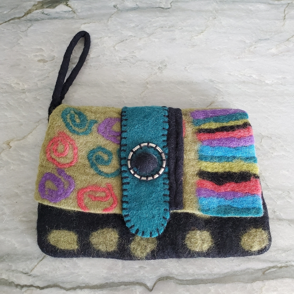 Rising Tide Wool Zippered Bag